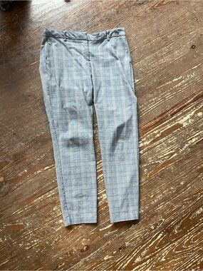 Adrienne Vittadini Light Blue Plaid Women's Dress Pants
